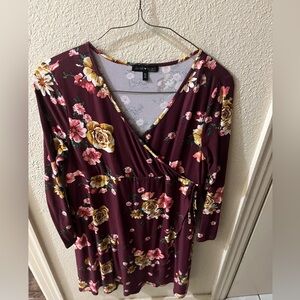 Derek Heart dress 1x 3/4 sleeves